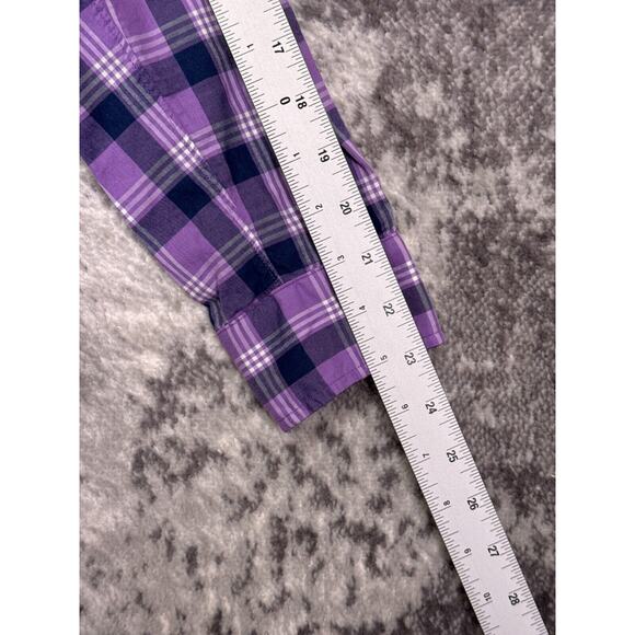 Frank & Eileen Top 3 / US Medium Grayson The Hero Purple Plaid Button Shirt - Picture 5 of 8